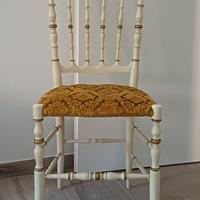 Sedia vintage avorio e oro
