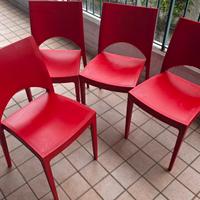 sedie in polipropilene rossa per  esterno interno 