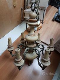 lampadario in legno anni 60 6 braccia €80