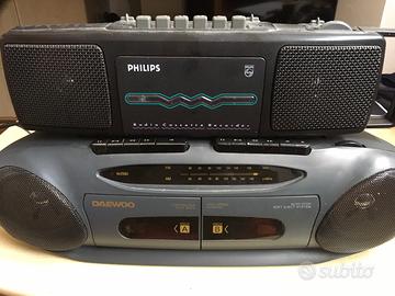 2 radio cassette recorder Philips Daewoo funziona