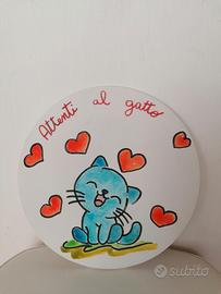 attenti al gatto in terracotta 23 cm