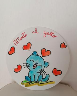 attenti al gatto in terracotta 23 cm