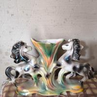 Coppia di cavalli in ceramica