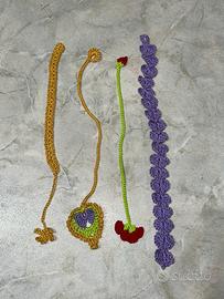 Segnalibri floreali fascette handmade uncinetto
