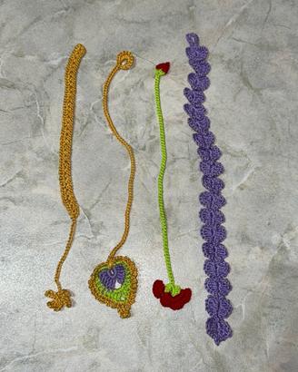 Segnalibri floreali fascette handmade uncinetto