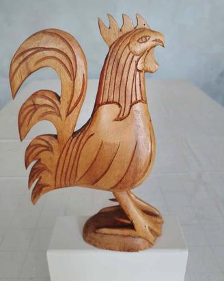 Scultura di arte Giamaicana in legno scolpita a ma