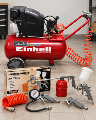 Compressore Einhell 10 bar + kit 5 accessori