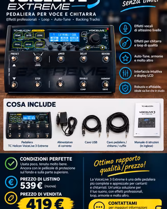 PEDALIERA TC HELICON VOICELIVE3 EXTREME