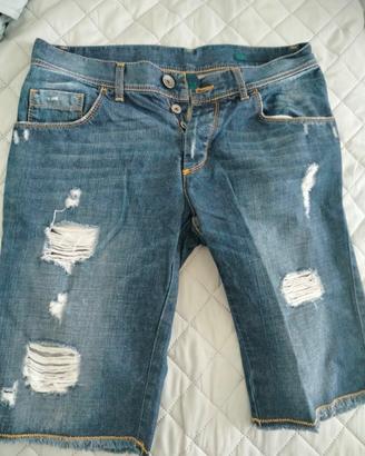 Pantaloncini jeans Benetton uomo strappati