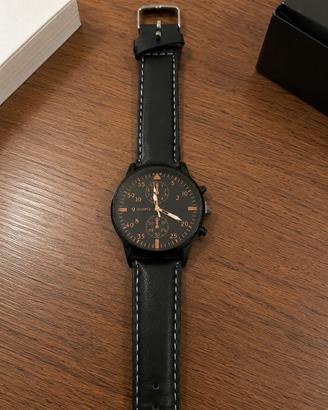Orologio luxury uomo, balck/orange style