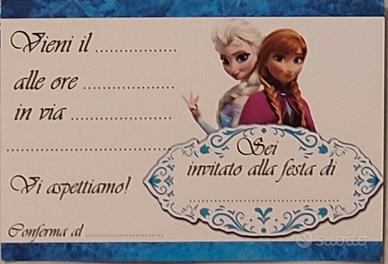 31 inviti in cartoncino alle feste di Frozen