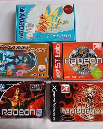`Lotto 5 Schede Video AGP Retro Boxate - Vintage`