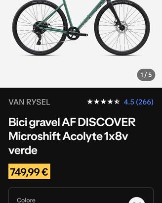 Bici gravel Van Rysel AF Discover. verde pino