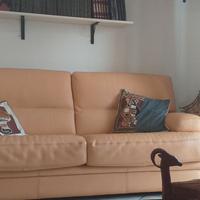 Due divani in pelle a tre e a due posti