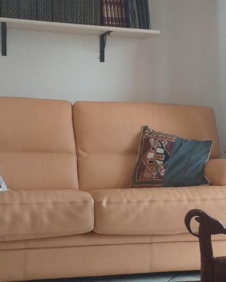 Due divani in pelle a tre e a due posti