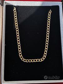 Collana unisex placcata oro 18k maglia groumette