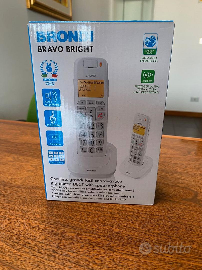 BRONDI Brondi Bravo Gold 2 (Bianco) - Telefono Cordless - Tasti