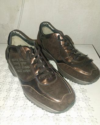 sneaker Hogan donna scamosciata vernice marrone38½