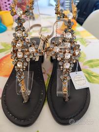 sandali capresi con Swarovski 