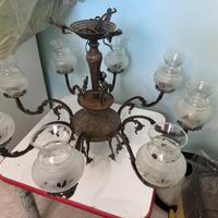 Lampadario d epoca in ferro battuto
