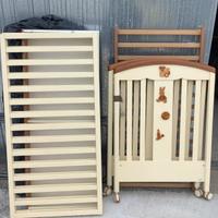 Lettino in legno con materasso