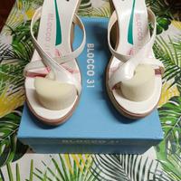 Sandali BLOCCO 31 con tacco 6 cm bianche (36)