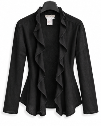 Max Mara Giacca Cardigan Donna  Lino Nero IT 38