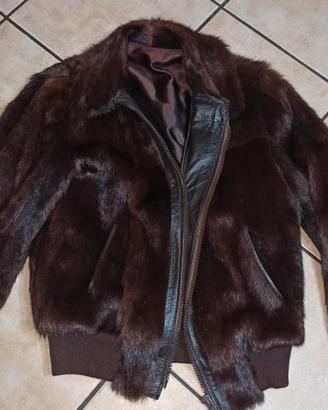 Giubbotto Bomber Vintage in Vera Pelliccia Unisex