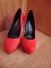 Décolleté rosse scamosciate 