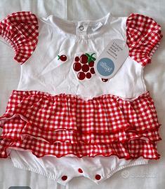 Pagliaccetto Neonata con Ricamo Ciliegie in 