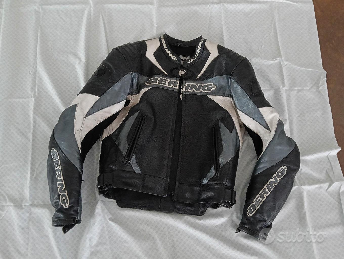 giacca moto in pelle bering taglia m