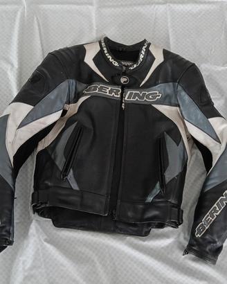 giacca moto in pelle bering taglia m