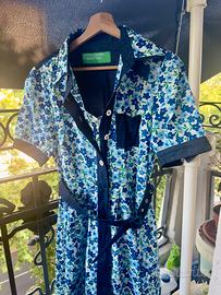 🌸 Vestito Donna Benetton Blu a Fiori – Taglia M