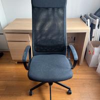 Scrivania IKEA MALM + sedia ergonomica IKEA MARKUS