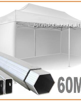 Gazebo ALU60 6x3 rapido stand fiera chiosco 3x6 mt