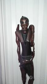 Statua Africana in Legno Massiccio