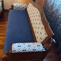 Divano letto vintage in legno massello 3 posti