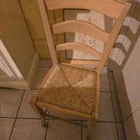 sedia artigianale in legno massello frassino