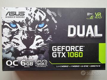Scheda grafica GeForce GTX 1060 6GB DUAL
ASUS
