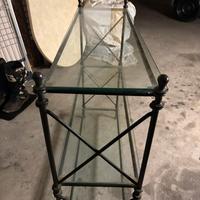 Mobiletto ferro battuto e vetro