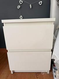 Cassettiera/Comodino IKEA MALM bianco – 2 cassetti