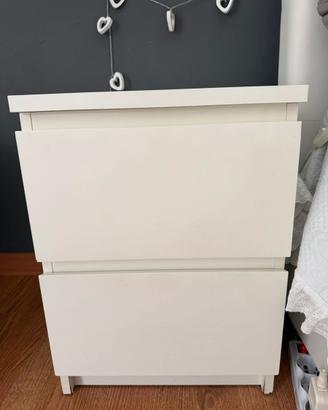 Cassettiera/Comodino IKEA MALM bianco – 2 cassetti