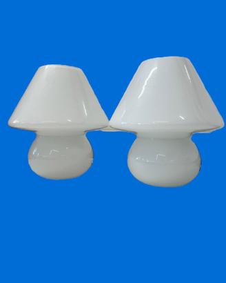 COPPIA LAMPADE A FUNGO IN VETRO DI MURANO ANNI '70