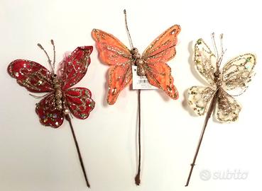 Stock farfalle decorative Natalizie