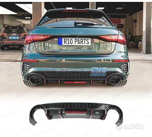 DIFFUSORE AUDI A3 21- LOOK RS3 CON LUCE DI STOP NE