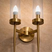 Applique Moderna in Cristallo con Base dorata E14