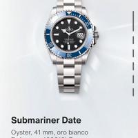 rolex submariner 126619lb oro bianco nuovo  full s