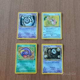 lotto 4 carte pokemon vintage italiane wotc (ekans