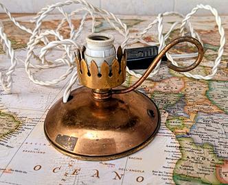 Base porta lampada vintage anni '60 in Ottone 