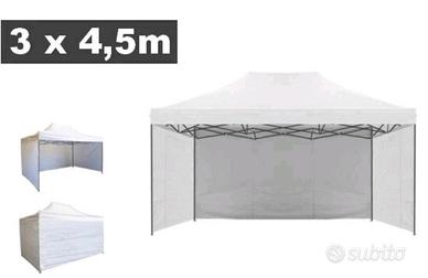 Gazebo pieghevole 4.50 X  3 MT.  con 3 teli Zip